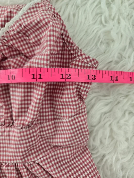 John Galt Red Gingham Tiffany Tank Top. One size fits most. - Picture 6 of 9